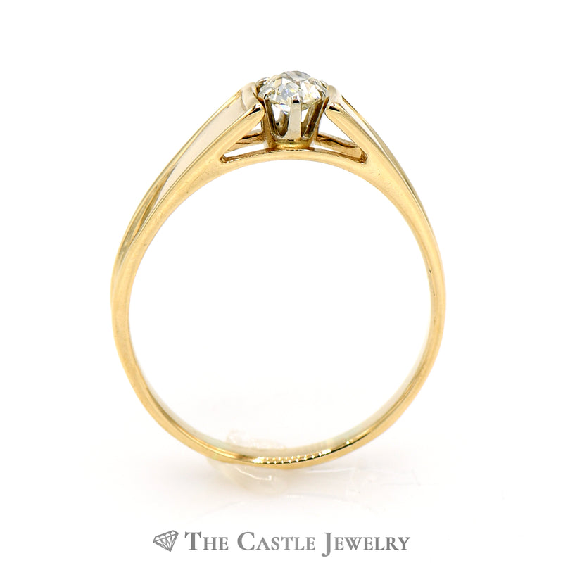 .30ct Round Brilliant Cut Diamond Solitaire Engagement Ring in 14K Yellow Gold