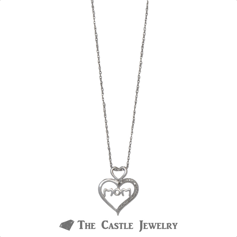 Diamond Mom Necklace for Mother's Day