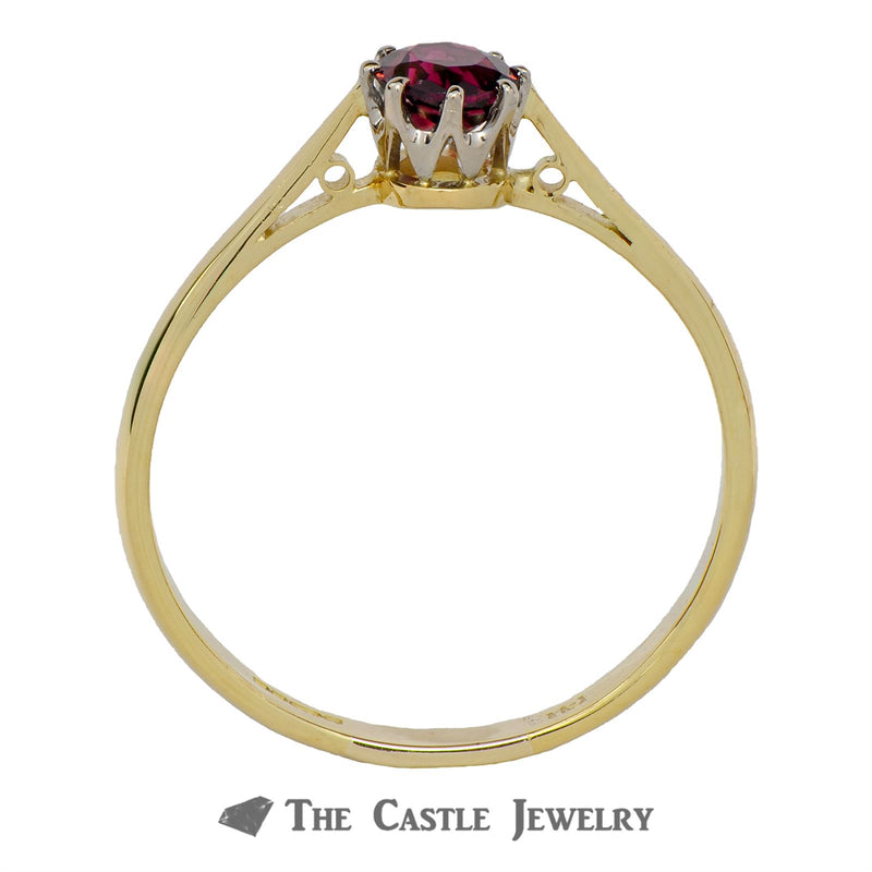 Solitaire Pink Tourmaline Ring In 18K Yellow Gold