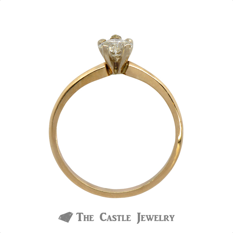 .30ct Heart Cut Diamond Solitaire Engagement Ring in 14k Yellow Gold