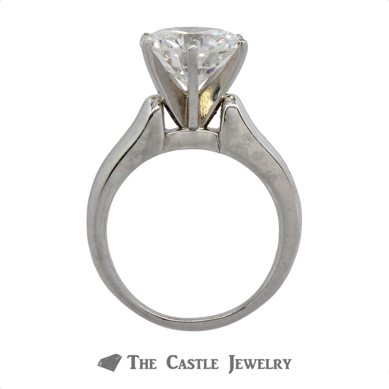 GIA Certified 4.08ct SI1/F Round Brilliant Cut Diamond Engagement Ring