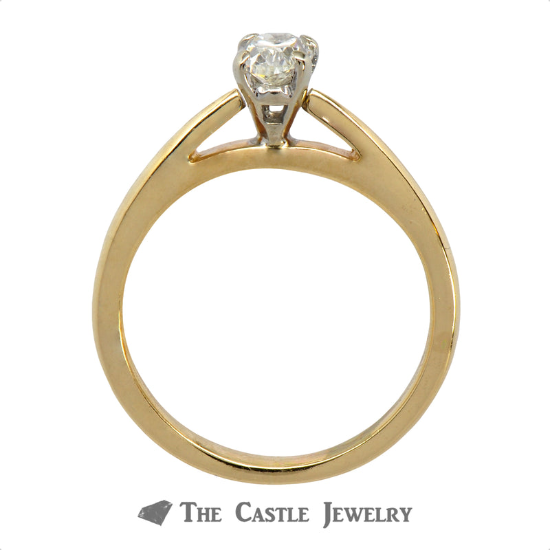 Oval Cut .48ct Diamond Solitaire Engagement Ring in 14k Yellow Gold