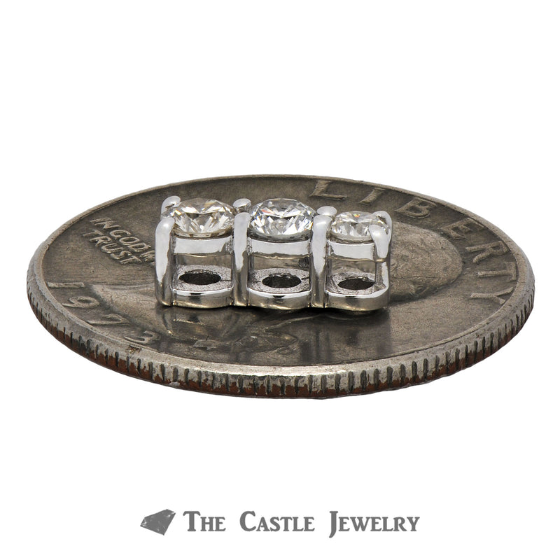 Three Diamond 1/2cttw Pendant in 14K White Gold