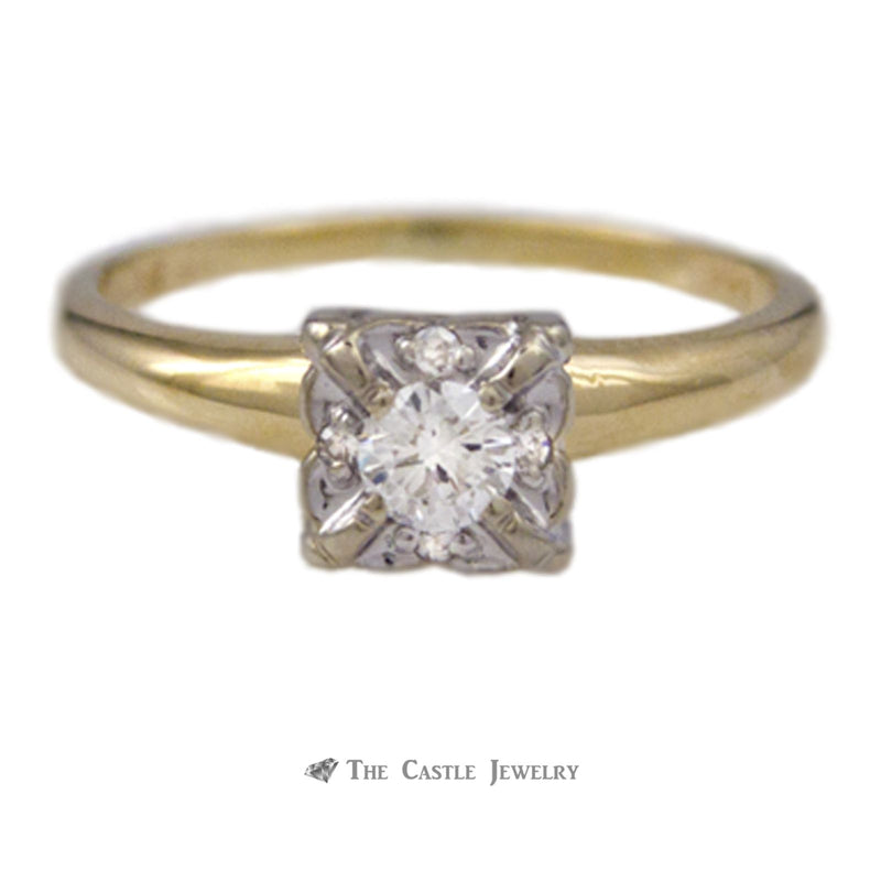 Square Illusion .25cttw. Round Diamond Cluster Ring in 14K Gold