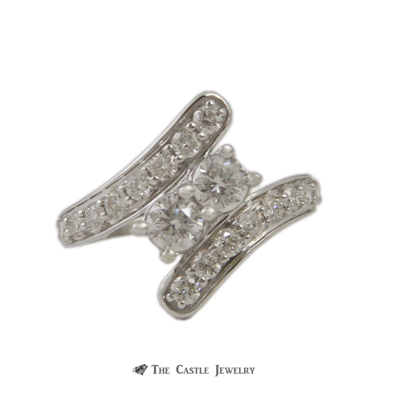 My Love My Best Friend 2 Round 1.50cttw Diamond Ring in 14K White Gold