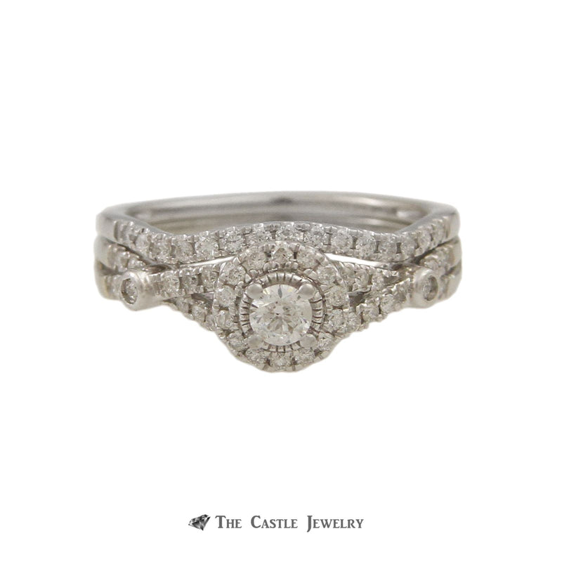 Round Diamond Bridal Set .65cttw 14K White Gold