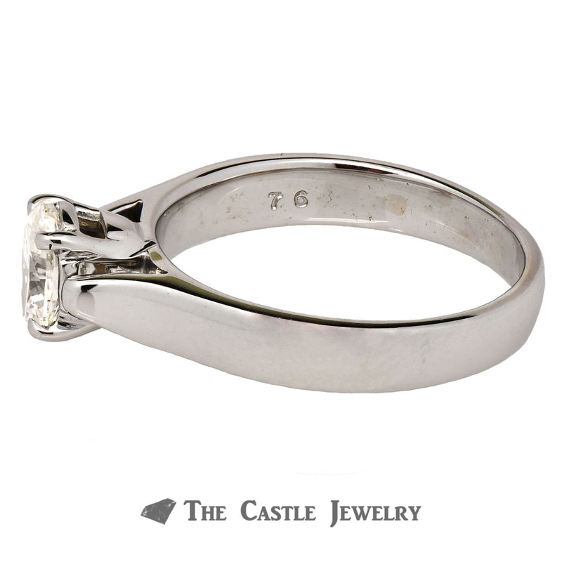 Oval Cut Diamond Engagement Ring .76ct VS2/G 14K White Gold