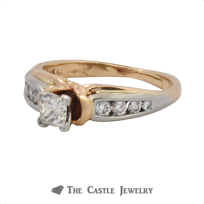 Unique Princess Cut Diamond Engagement Ring with European Shank