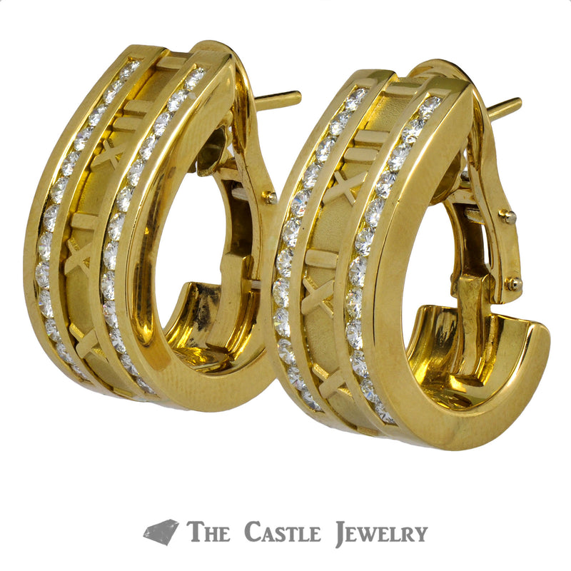 Tiffany & Co. Atlas Hoops/Modifiable Clip-on Earrings with Roman Numerals