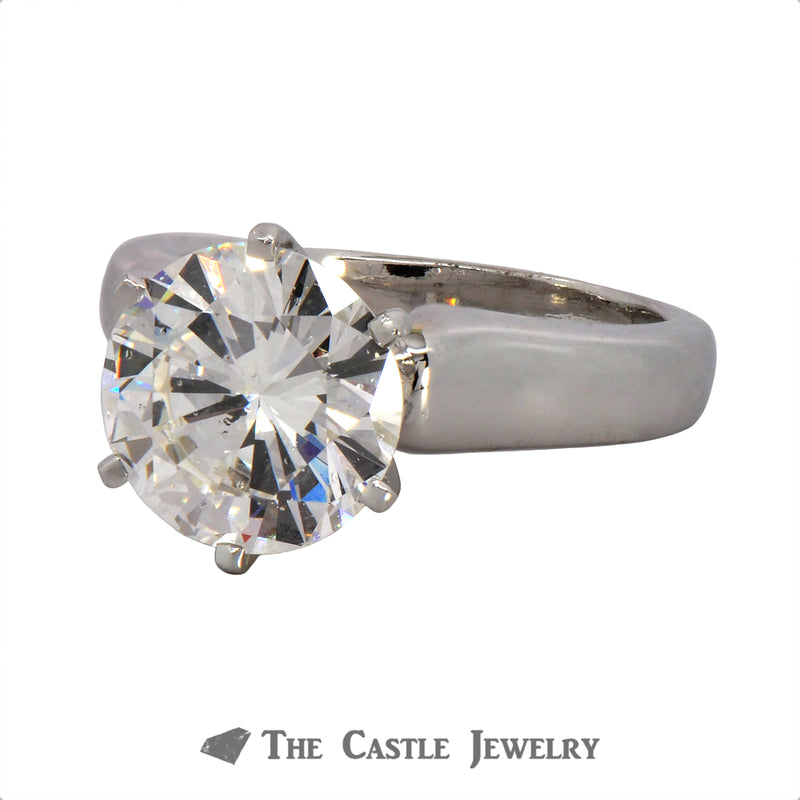 GIA Certified 4.08ct SI1/F Round Brilliant Cut Diamond Engagement Ring