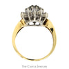 1cttw Snowflake Shaped Round Diamond Cluster Ring in 14k Yellow Gold - Thumbnail 2