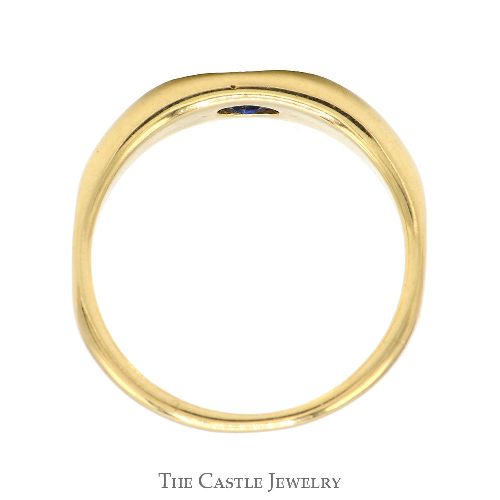 Flat Set Oval Cut Tanzanite Ring in 14k Yellow Gold