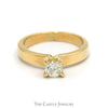 1/3ct Round Diamond Solitaire Engagement Ring in 14k Yellow Gold - Thumbnail 1