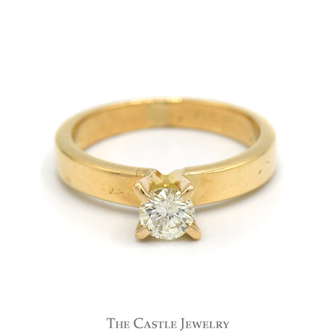1/3ct Round Diamond Solitaire Engagement Ring in 14k Yellow Gold