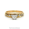 Round Diamond Engagement Ring with Diamond Accented Sides in 14k Yellow Gold - Thumbnail 1