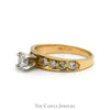 Round Diamond Engagement Ring with Diamond Accented Sides in 14k Yellow Gold - Thumbnail 3