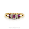 Marquise Ruby & Illusion Set Diamond Cluster Band in 10k Yellow Gold - Thumbnail 1