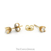 .30cttw Round Diamond Stud Earrings in 14k Yellow Gold - Thumbnail 2