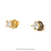 .30cttw Round Diamond Stud Earrings in 14k Yellow Gold - Thumbnail 3