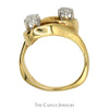 1/2cttw Double Old Mine Cut Diamond Swirl Ring in 14k Yellow Gold - Thumbnail 2