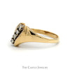 Vertically Set 4 Round Diamond Ring with Tapered Polished Sides in 10k Yellow Gold - Thumbnail 3