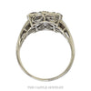 Front-facing view of the rectangular multi colored diamond cluster ring in 10k white gold - Thumbnail 3
