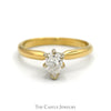 1/2ct Pear Cut Diamond Solitaire Engagement Ring in 14k Yellow Gold 6 Prong Mounting - Thumbnail 1