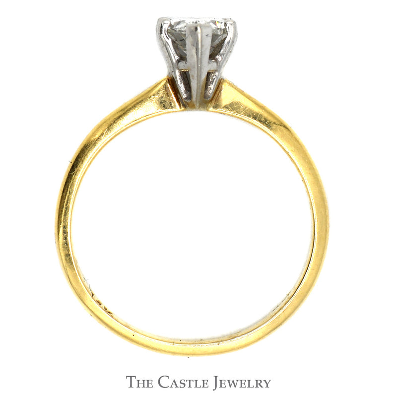 .65ct Pear Cut Diamond Solitaire Engagement Ring in 14k Yellow Gold - SI2, I