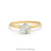 1/2ct Round Diamond Solitaire Engagement Ring in 14k Yellow Gold 6 Prong Mounting - Thumbnail 1