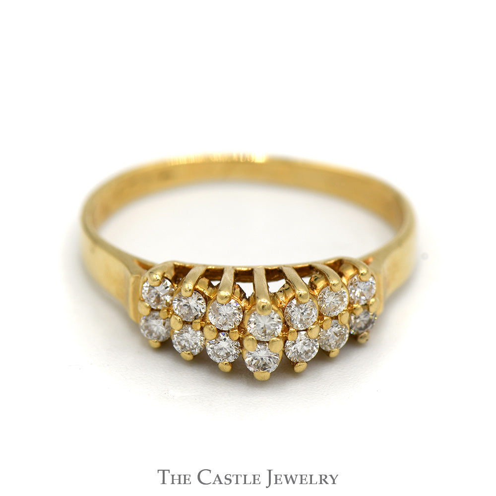 Tiered Double Row 1/3cttw Diamond Anniversary Band