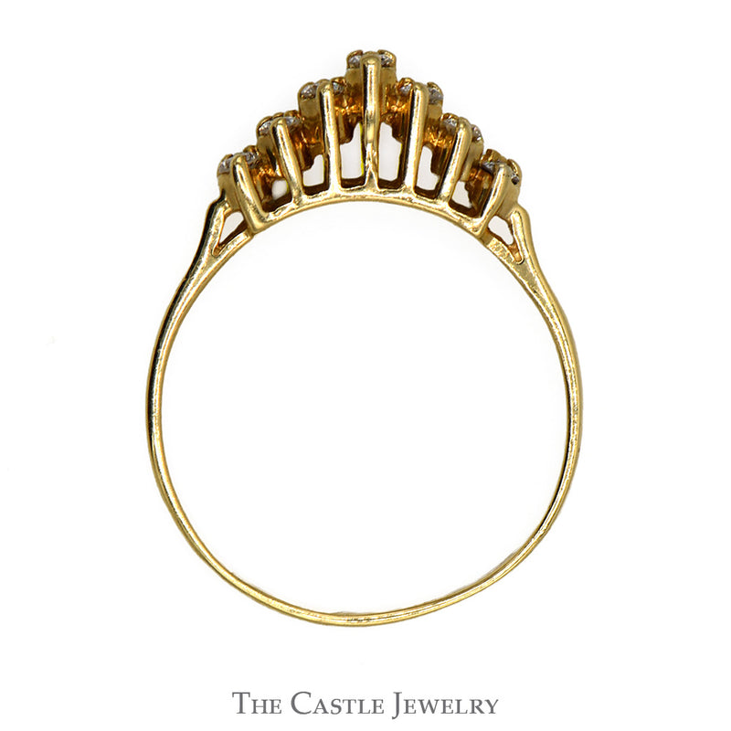 Tiered Double Row 1/3cttw Diamond Anniversary Band