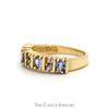 Oval & Round Cut Tanzanite Band in 14k Yellow Gold - Thumbnail 3