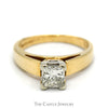 1.02ct Princess Cut Diamond Solitaire Engagement Ring in 14k Yellow Gold Cathedral Mounting - Thumbnail 1
