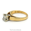 1.02ct Princess Cut Diamond Solitaire Engagement Ring in 14k Yellow Gold Cathedral Mounting - Thumbnail 3