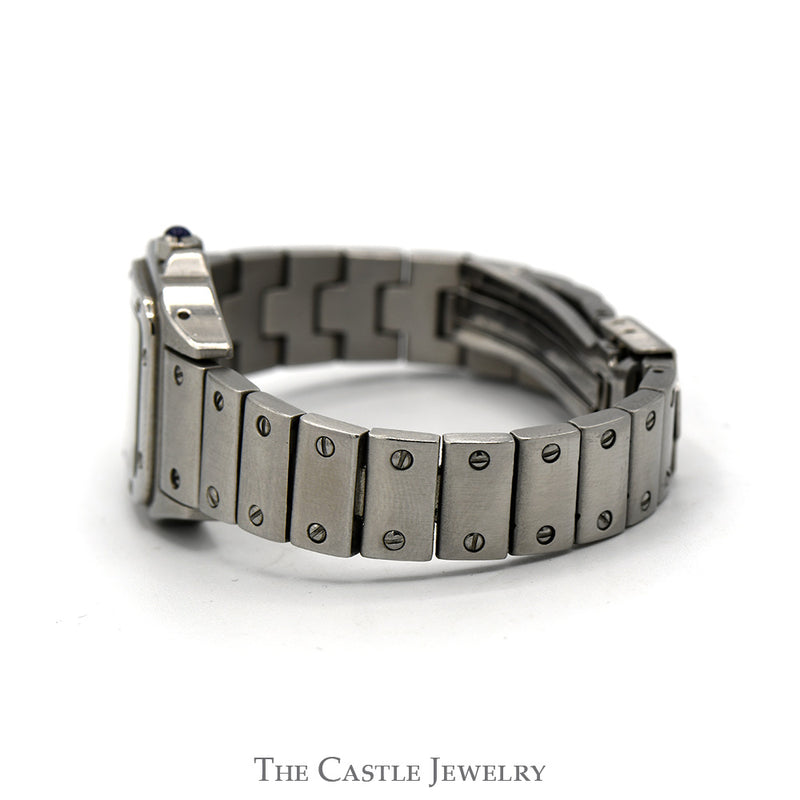 Cartier Santos de Cartier 24mm with White Roman Numeral Dial in Stainless Steel