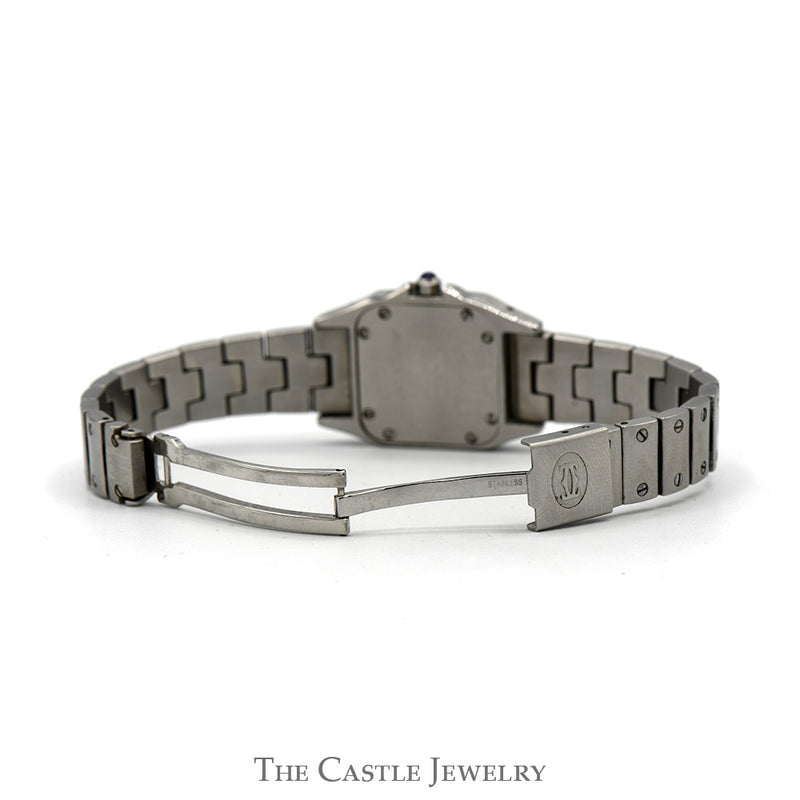 Cartier Santos de Cartier 24mm with White Roman Numeral Dial in Stainless Steel