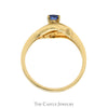 Oval Tanzanite Ring with Diamond Accented Sides in 14k Yellow Gold - Thumbnail 2