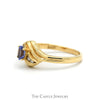 Oval Tanzanite Ring with Diamond Accented Sides in 14k Yellow Gold - Thumbnail 3