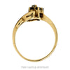 Round Sapphire Flower Cluster Ring with Diamond Center Accent in Freeform 10k Yellow Gold Mounting - Thumbnail 2