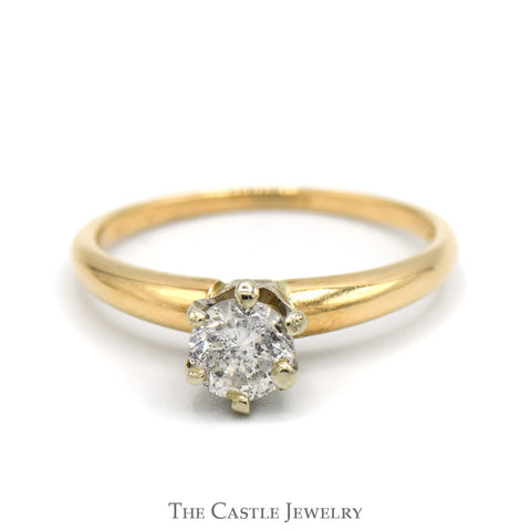 .40ct Round Diamond Solitaire Engagement Ring in 14k Yellow Gold