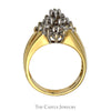 1cttw Marquise Shaped Diamond Cluster Ring with Split Shank Sides in 14k Yellow Gold - Thumbnail 2