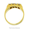 Vertically Set 4 Row Diamond Cluster Ring in 18k Yellow Gold - Thumbnail 2