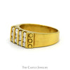 Vertically Set 4 Row Diamond Cluster Ring in 18k Yellow Gold - Thumbnail 3