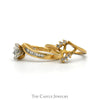 Bypass Diamond Bridal Set .50CTTW With .20CT Marquise Cut Center With Baguette And Round Diamond Accents In 14KT Yellow Gold - Thumbnail 3