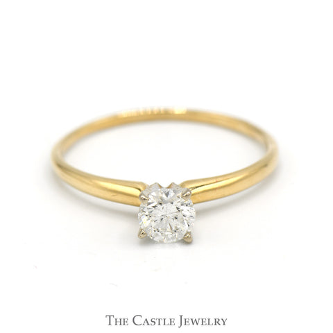 .45ct Round Diamond Solitaire Engagement Ring in 14k Yellow Gold