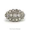 3/4cttw Oval Shaped Diamond Cluster Ring in 14k White Gold - Thumbnail 1