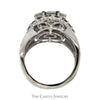 3cttw Illusion Set Diamond Cluster Engagement Ring with Channel Set Accents in 10k White Gold - Thumbnail 2