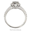 1.35cttw Lab Grown Diamond Engagement Ring with Diamond Halo & Accents in 14k White Gold - Thumbnail 2