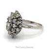 3/4cttw Marquise Shaped Round Diamond Cluster Ring with Split Shank Sides in 14k White Gold - Thumbnail 3