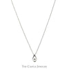 Round Diamond Cluster Pendant with Tear Drop Design in Sterling Silver on 18" Chain - Thumbnail 1
